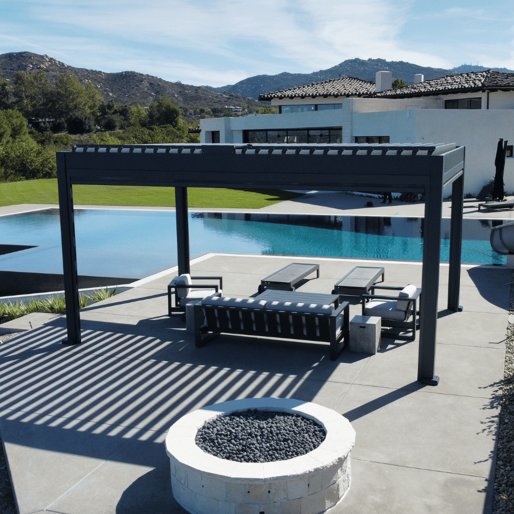 Weatherproof Pergola - Motorized Louver W/ Lighting