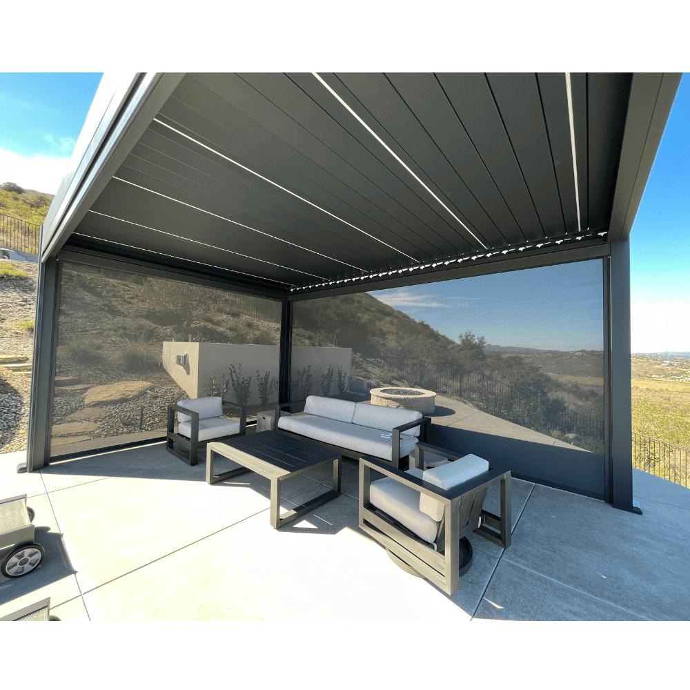 Weatherproof Pergola - Motorized Louver W/ Lighting