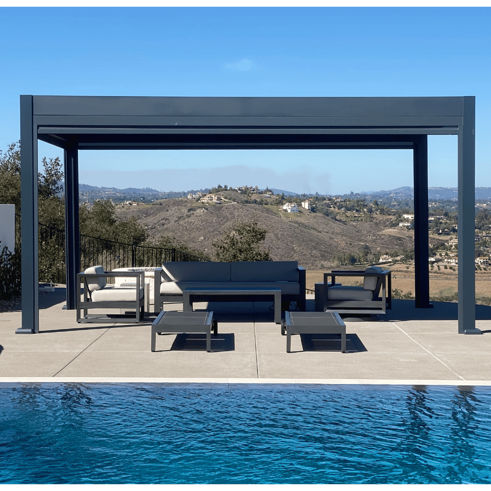 Weatherproof Pergola - Motorized Louver W/ Lighting