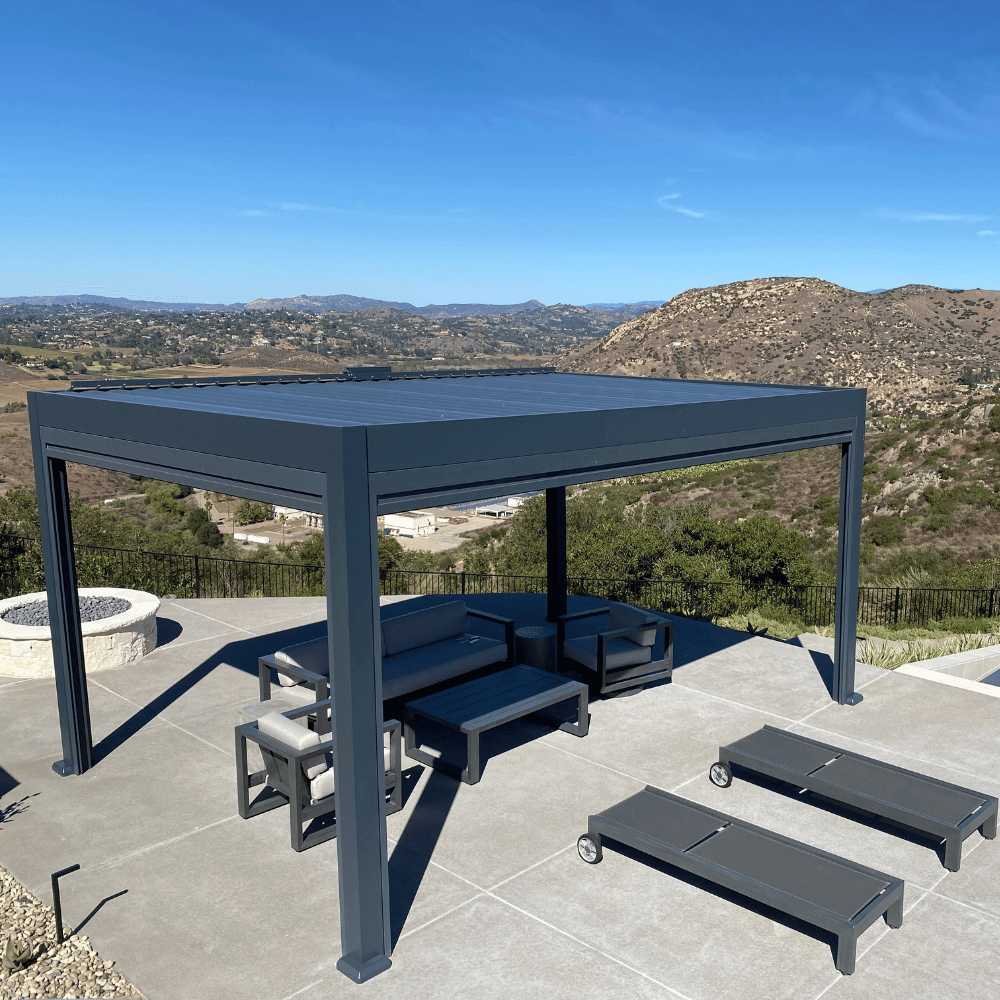 Weatherproof Pergola - Motorized Louver W/ Lighting