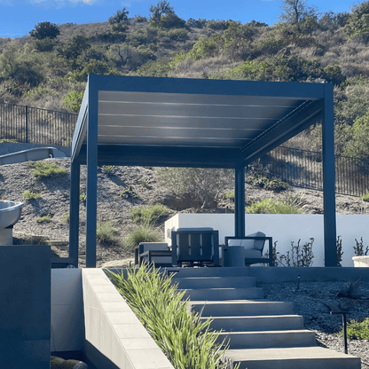 Weatherproof Pergola - Motorized Louver W/ Lighting