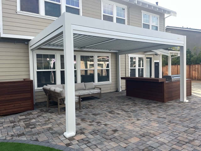 Weatherproof Pergola - Motorized Louver W/ Lighting