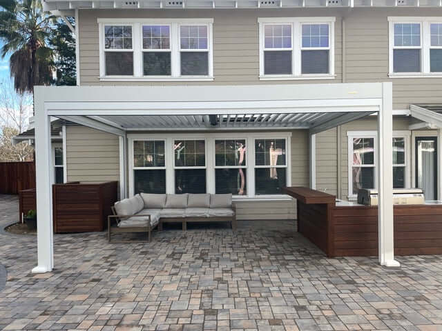 Weatherproof Pergola - Motorized Louver W/ Lighting