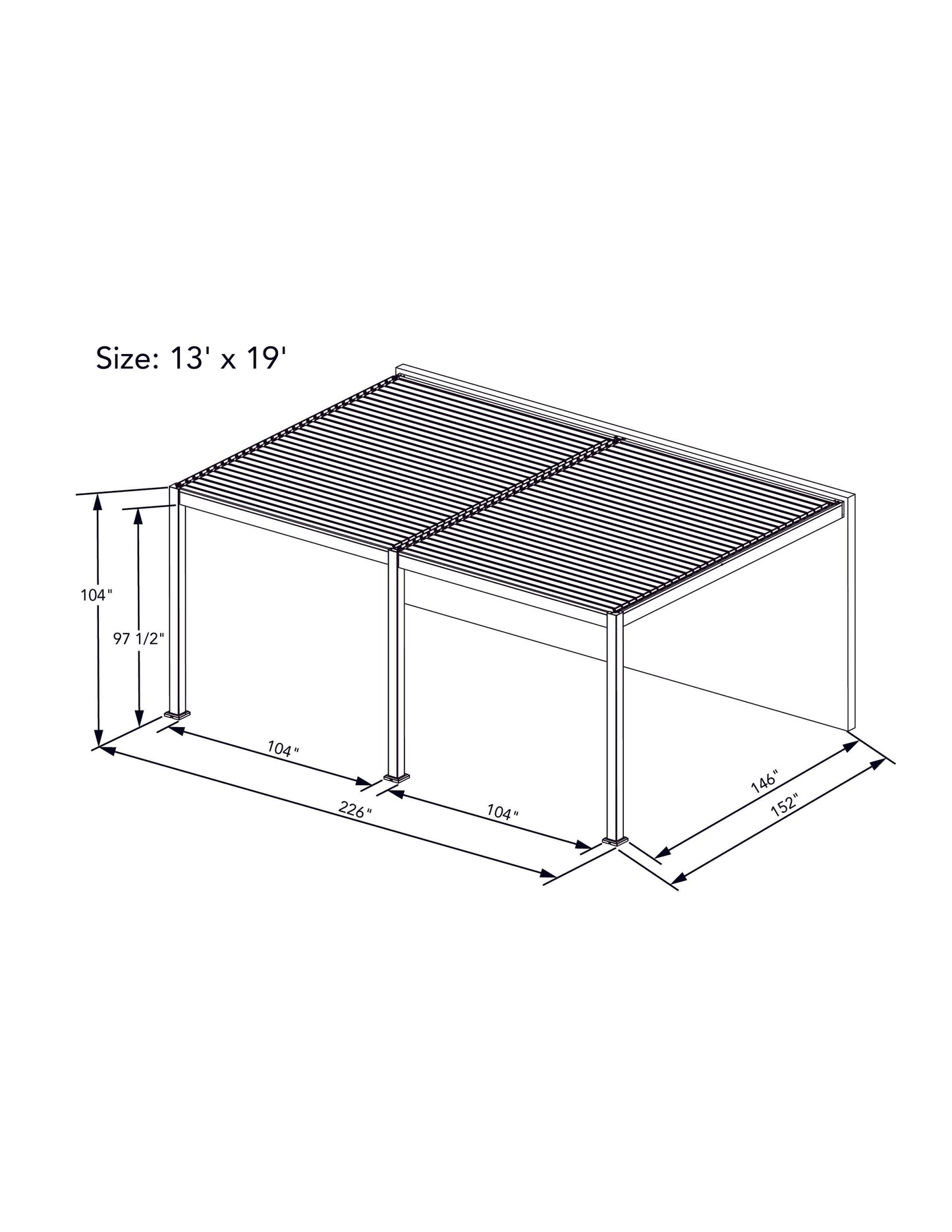 A dark gray aluminum pergola with a motorized louvered roof and LED lighting. Perfect for shade, sun protection, and outdoor gatherings.