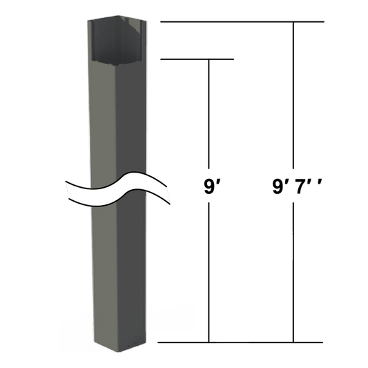 "Extended pergola post increases clearance from 8' to 9' and raises top from 8'7" to 9'7"."